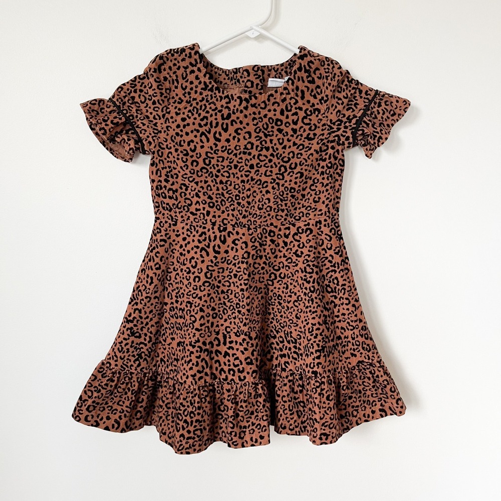 Gap Kids Leopard Print Corduroy Dress Girls Small
